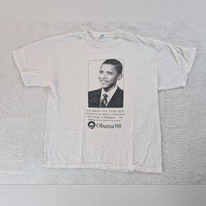 Vintage 2008 Barack Obama Change President Shirt Presidential Campaign Size XL